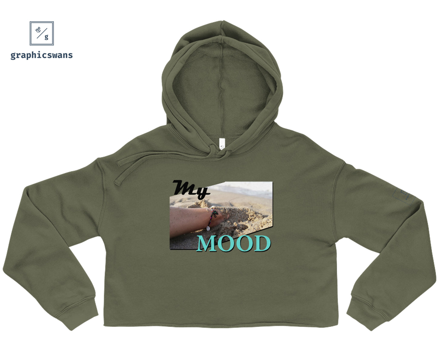 Message | My Mood - woman crop hoodie