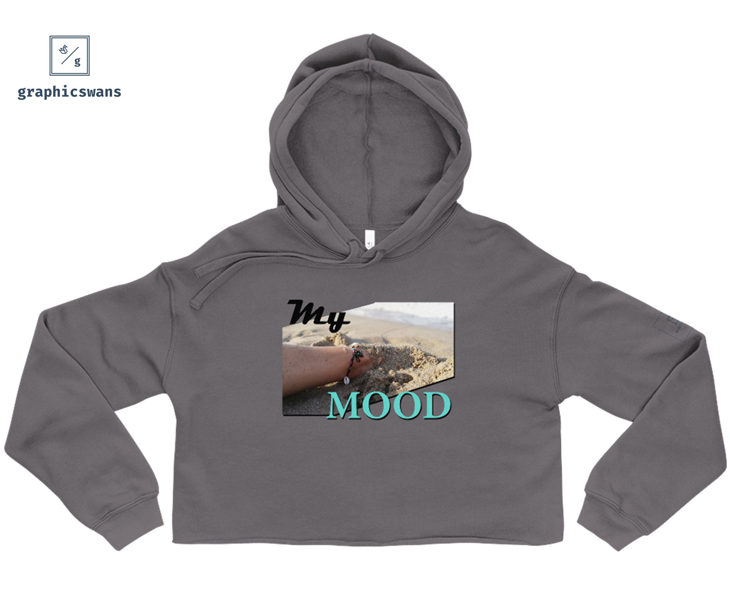 Message | My Mood - woman crop hoodie