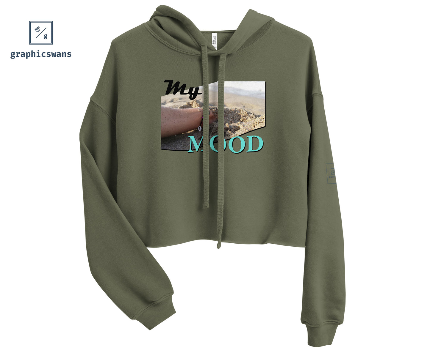 Message | My Mood - woman crop hoodie