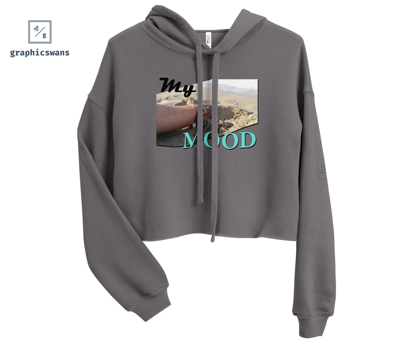 Message | My Mood - woman crop hoodie