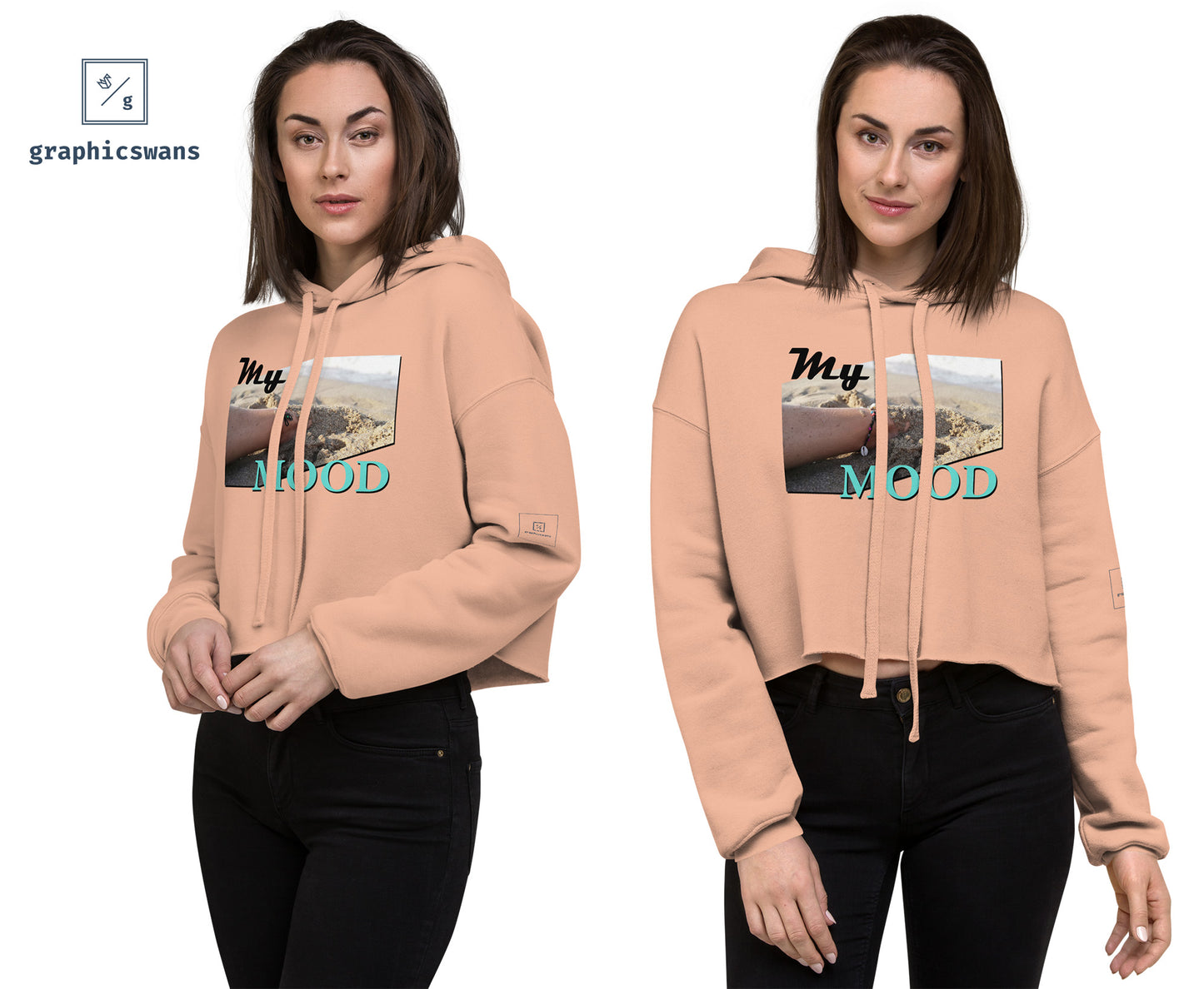 Message | My Mood - woman crop hoodie