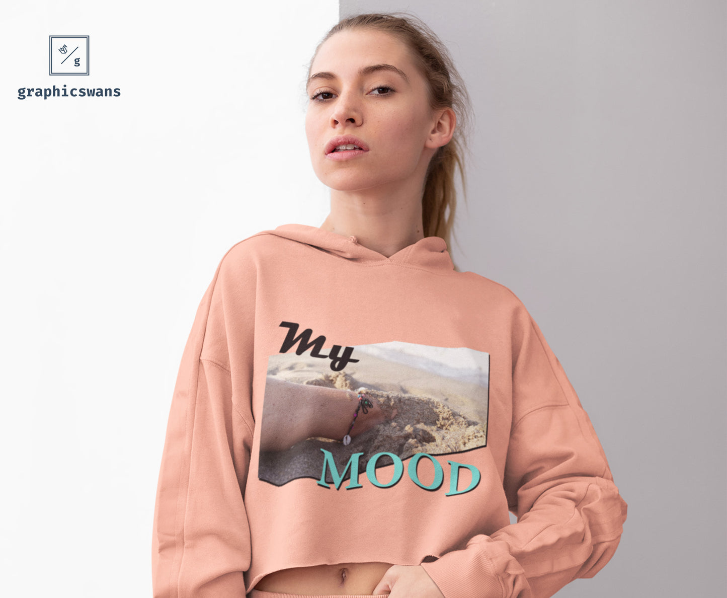 Message | My Mood - woman crop hoodie